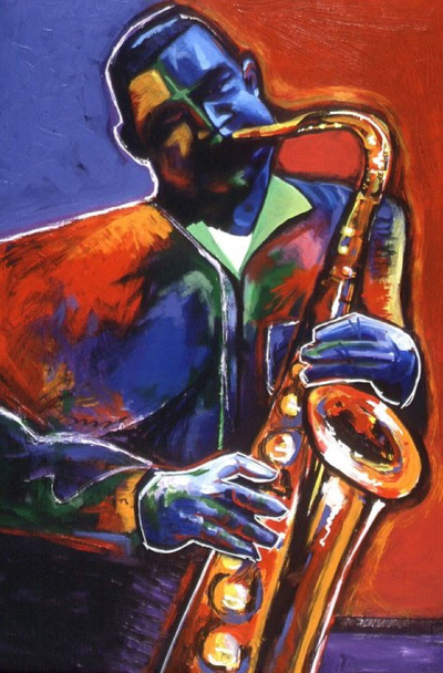 abstract sax player