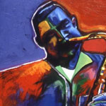 abstract sax player