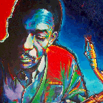 Painting of John Coltrane